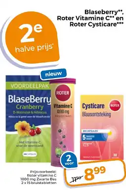 Trekpleister Blaseberry Roter Vitamine C en Roter Cysticare aanbieding