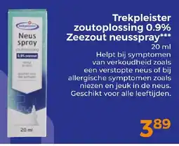 Trekpleister Trekpleister zoutoplossing 0.9% Zeezout neusspray aanbieding