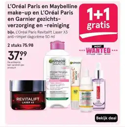 Etos L'Oréal Paris en Maybelline make-up en L'Oréal Paris en Garnier gezichts- verzorging en -reiniging aanbieding