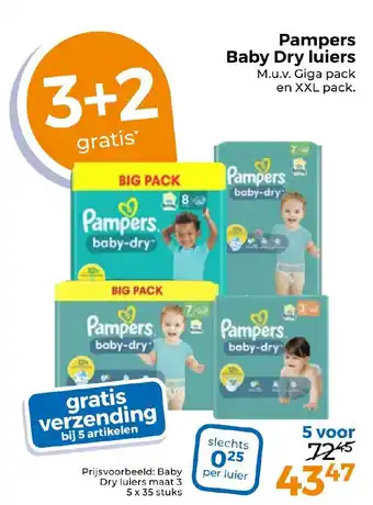 Trekpleister Pampers Baby Dry luiers aanbieding