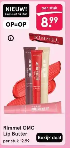 Etos Rimmel OMG Lip Butter aanbieding