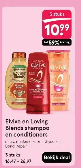 Etos Elvive en Loving Blends shampoo en conditioners aanbieding