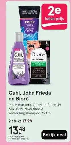 Etos Guhl, John Frieda en Bioré aanbieding