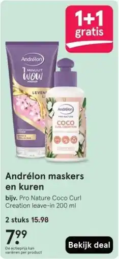 Etos Andrélon maskers en kuren aanbieding