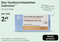 Etos Etos Hooikoortstabletten Cetirizine aanbieding