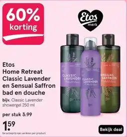 Etos Etos Home Retreat Classic Lavender en Sensual Saffron bad en douche aanbieding