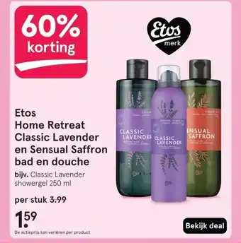 Etos Etos Home Retreat Classic Lavender en Sensual Saffron bad en douche aanbieding