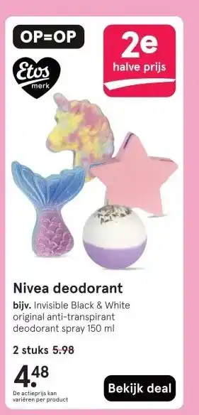 Etos Nivea deodorant aanbieding