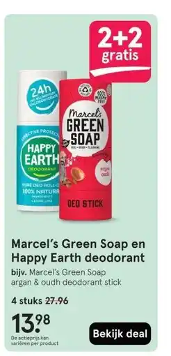 Etos Marcel's Green Soap en Happy Earth deodorant aanbieding