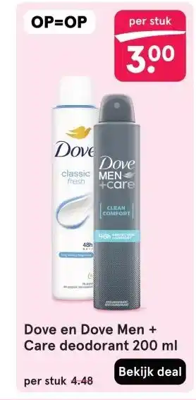 Etos Dove en Dove Men + Care deodorant aanbieding