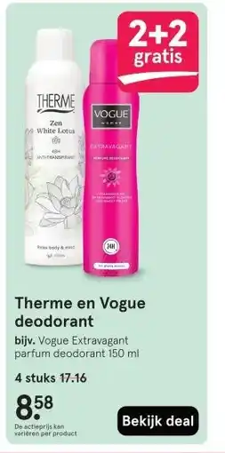 Etos Therme en Vogue deodorant aanbieding