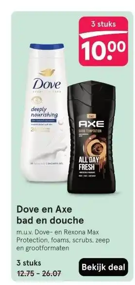 Etos Dove en Axe bad en douche aanbieding