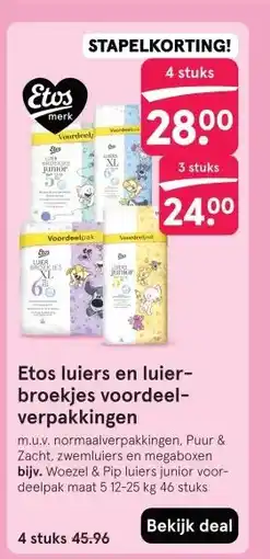 Etos Etos luiers en luier- broekjes voordeel- verpakkingen aanbieding