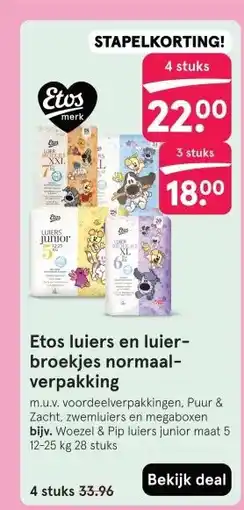 Etos Etos luiers en luier- broekjes normaal- verpakking aanbieding