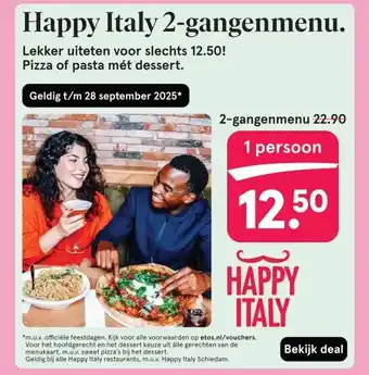 Etos Happy Italy 2-gangenmenu. aanbieding