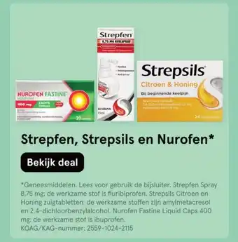 Etos Strepfen, Strepsils en Nurofen* aanbieding