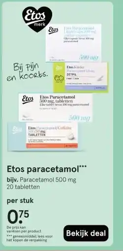 Etos Etos paracetamol*** aanbieding