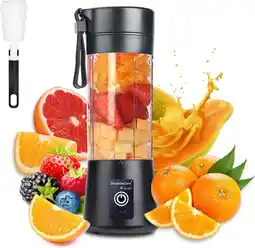 Bol.com Mini Blender - Draadloos - Zwart - Smoothies and Juices - 380 ML aanbieding