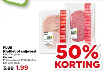 PLUS PLUS Kipfilet of snijworst aanbieding