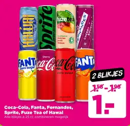 PLUS Coca-Cola, Fanta, Fernandes, Sprite, Fuze Tea of Hawai aanbieding