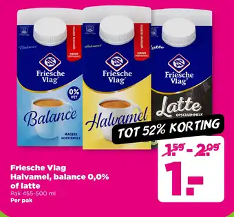 PLUS Friesche Vlag Halvamel, balance 0,0% of latte aanbieding