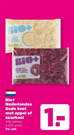 PLUS Bio+ Nederlandse Rode kool met appel of zuurkool aanbieding