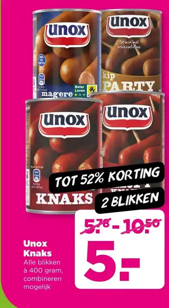 PLUS Unox Knaks aanbieding