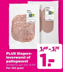 PLUS PLUS Slagers leverworst of palingworst aanbieding