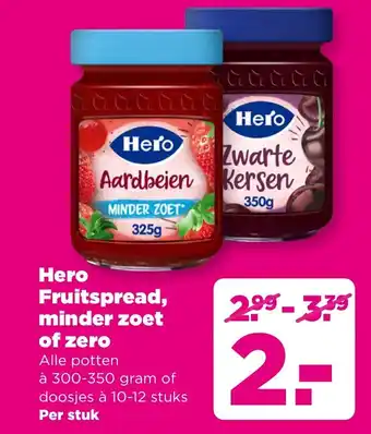 PLUS Hero Fruitspread, minder zoet of zero aanbieding