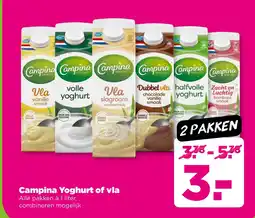 PLUS Campina Yoghurt of vla aanbieding