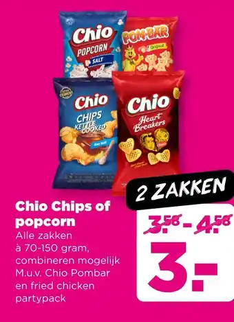 PLUS Chio Chips of popcorn aanbieding