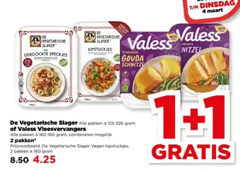 PLUS De Vegetarische Slager of Valess Vleesvervangers aanbieding