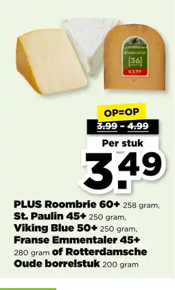 PLUS PLUS Roombrie 60+ , St. Paulin 45+ , Viking Blue 50+ of Rotterdamsche Oude borrelstuk aanbieding