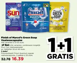 PLUS Finish of Marcel's Green Soap Vaatwascapsules of Sun aanbieding