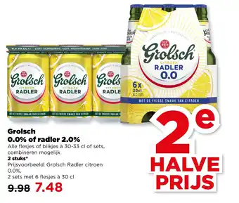 PLUS Grolsch 0.0% of radler 2.0% aanbieding