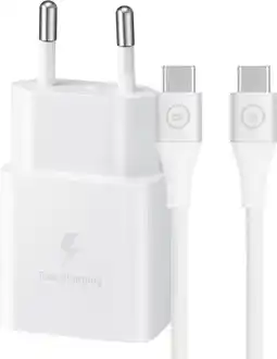 Coolblue Samsung Power Delivery Oplader 15W Wit + Usb C Kabel Nylon Wit 1,5m aanbieding