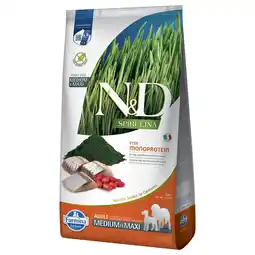 Zooplus 7kg N&D Dog Spirulina Adult Medium/Maxi met haring droog hondenvoer aanbieding