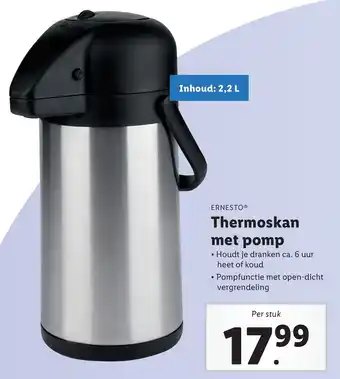 Lidl Ernesto° Thermoskan Met Pomp aanbieding