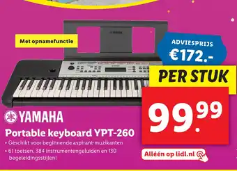 Lidl YAMAHA Portable keyboard YPT-260 aanbieding