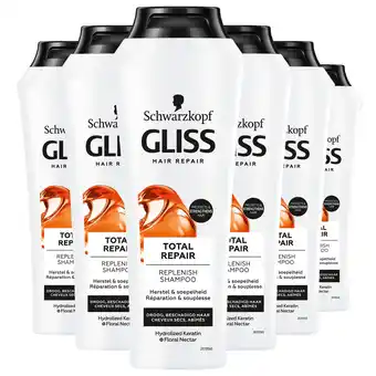 Bol.com Gliss - Total Repair - Shampoo - Haarverzorging - Voordeelverpakking - 6x 250 ml aanbieding