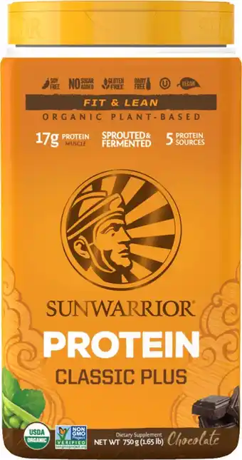 Bol.com Sunwarrior Proteïne Classic Plus - Chocolade - 750 gram aanbieding