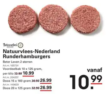 De Kweker Natuurvlees Nederland Runderhamburgers aanbieding