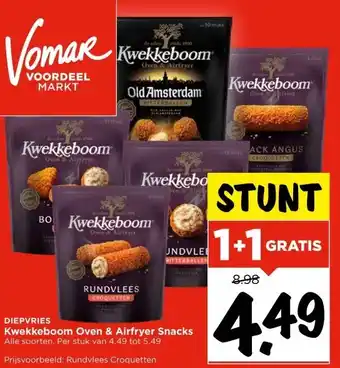 Vomar Voordeelmarkt Kwekkeboom Oven & Airfryer Snacks aanbieding