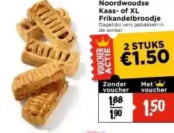 Vomar Voordeelmarkt Noordwoudse Kaas- of XL Frikandelbroodje Dagelijks vers gebakken in aanbieding