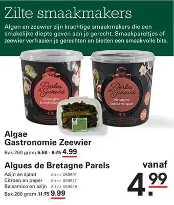 De Kweker Algae Gastronomie Zeewier aanbieding