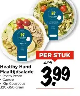 Vomar Voordeelmarkt Healthy Hand Maaltijdsalade Pasta Pesto • Caesar aanbieding