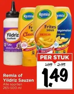 Vomar Voordeelmarkt Remia of Yildriz Sauzen aanbieding