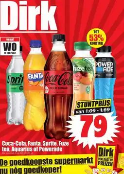 Dirk Coca-Cola, Fanta, Sprite, Fuze tea, Aquarius of Powerade aanbieding