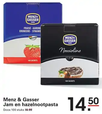 De Kweker Menz & Gasser Jam en hazelnootpasta aanbieding