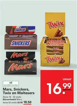 De Kweker Mars, Snickers, Twix en Maltesers aanbieding